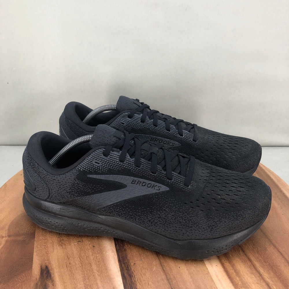 Brooks Ghost 16 Mens Running Shoes Black Size 12 Wide 2E Cushioned Comfort
